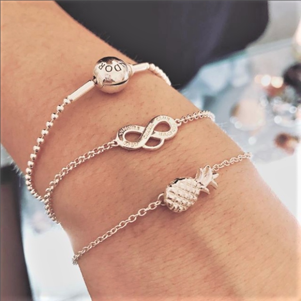 NWT! Boutique Pineapple Silver Bracelet